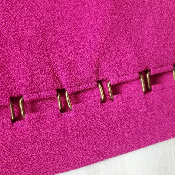 Trina Turk Halter Shift Dress Womens Size 2 Magenta Pink Back Zip Metal Detail - Picture 7 of 15